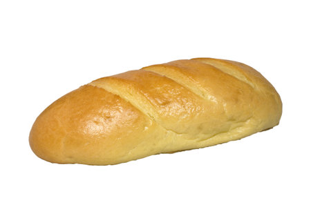 Long loaf isolated on white background