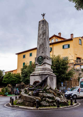 Cortona, Arezzo / Italy - June 25, 2015: Monument Giuseppe Garibaldiのeditorial素材