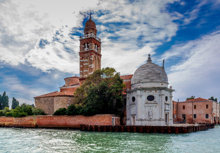 Roman Catholic church San Michele in Isola (Chiesa di San Michele in Isola). Venice, Italy.のeditorial素材