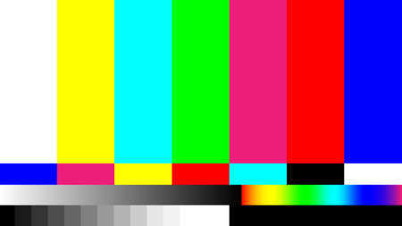 Television screen error. TV test pattern and TV No signal concept. SMPTE color bars vector illustration.のイラスト素材