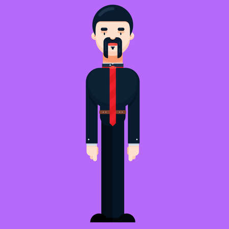 Professional male character in standing pose. Flat design businessman, vector illustrationのイラスト素材