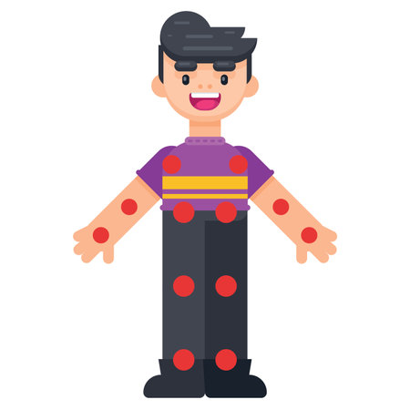 Flat style boy character for rigging and animation. vector illustrationのイラスト素材