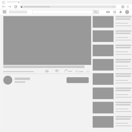 Web video player layout mockup. template video frame. vector illustrationのイラスト素材
