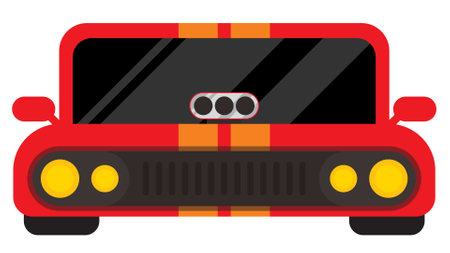 Red sport car front view. vector illustrationのイラスト素材