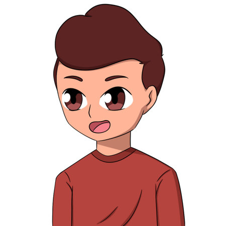 Cute Boy Character. Cartoon Illustrationの写真素材