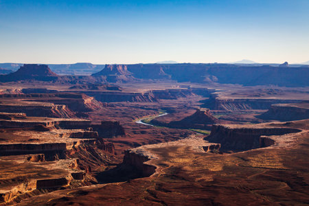 A wide vista of Canyonlands National Park in Utahの写真素材