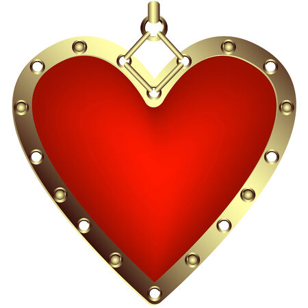 Red heart on a white backgroundのイラスト素材