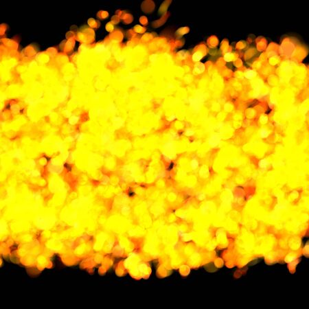 Decorative drawing of fire on a black backgroundの写真素材