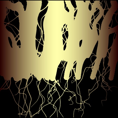 Whimsical gold-painted figure of a gradient on a black backgroundのイラスト素材