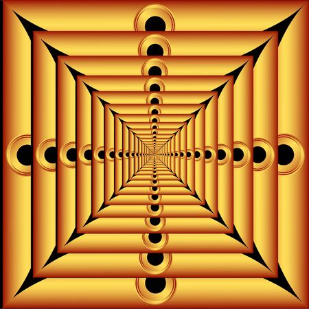 Gradually decreasing the frame painted gold gradient frameのイラスト素材