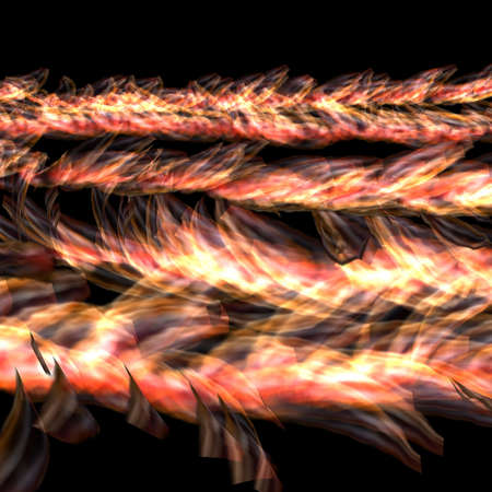 Decorative flame burning on a black background textureの写真素材