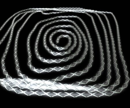Decorative metal cord image on a black backgroundの写真素材
