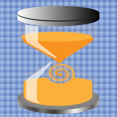 Decorative hourglass against a background of blue tilesのイラスト素材