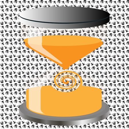 Decorative hourglass on seamless background from the leavesのイラスト素材
