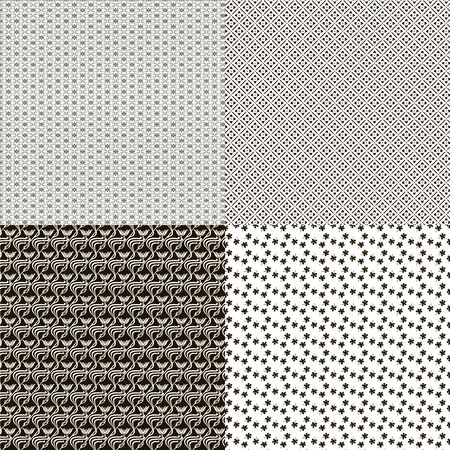 Set of four geometric background textures for decoratingのイラスト素材