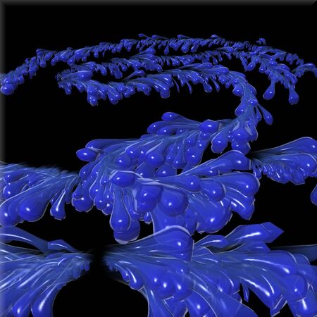 Decoration of large drops of dried material on a black backgroundの写真素材