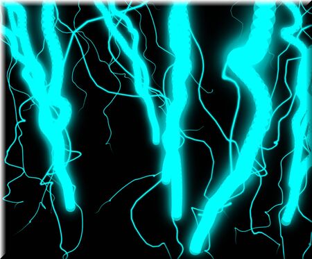 Texture - decorative pattern of electrical discharges on a black backgroundの写真素材