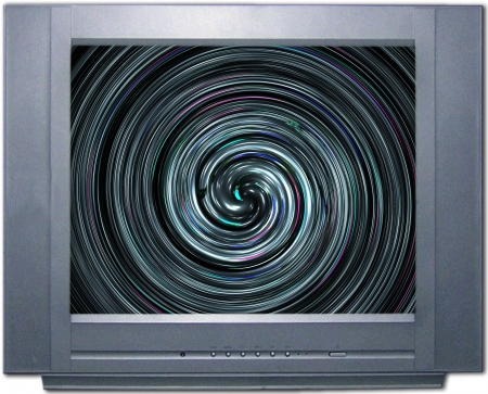 Abstract spiral texture in the frame of the monitorの写真素材