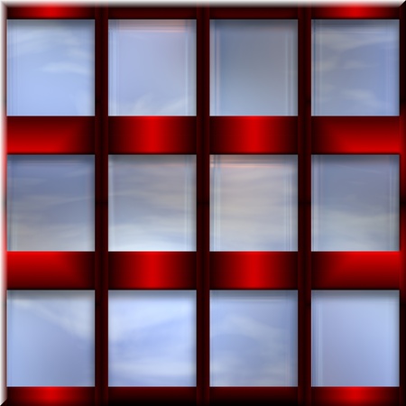 Decorative set of windows in the form of a square tileの写真素材