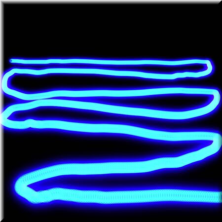 The texture of the curved tube glowing on black background in the form of a square tileの写真素材