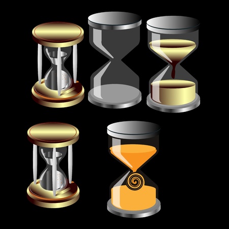set of decorative hourglass clockの写真素材