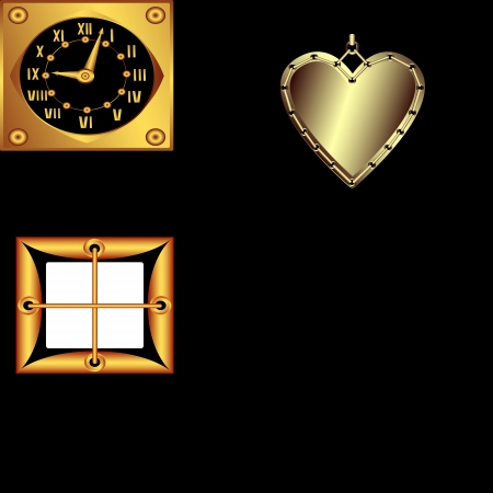 he set of gold decorative  productsの写真素材