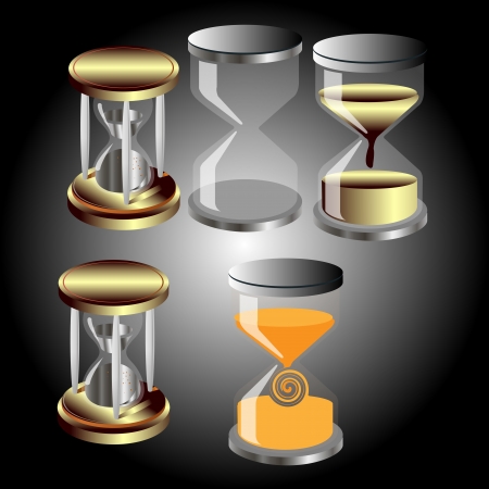 Set of  hourglass against the gradientの写真素材