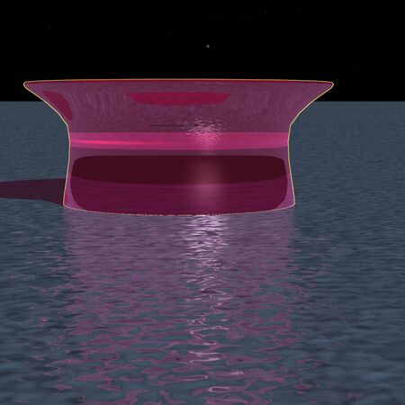 Unknown glass object sinking in the waterの写真素材