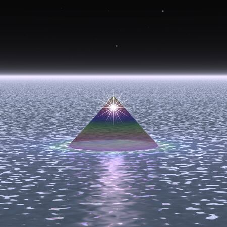 Unknown object in the water against the skyの写真素材