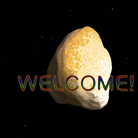 Asteroid flying toward the ground at the starry skyの写真素材
