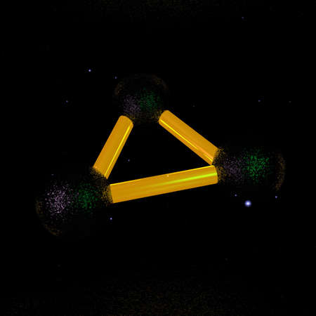 Three bonded ball against the starry sky,の写真素材