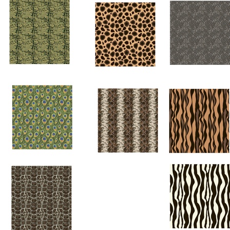 Set of five  seamless texture in a squareのイラスト素材