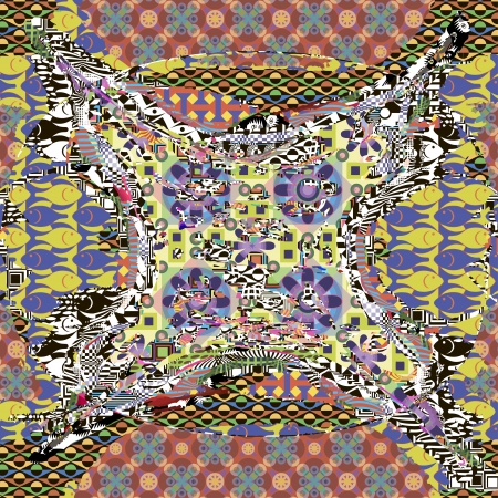 Seamless patterned texture in the form of square tilesのイラスト素材