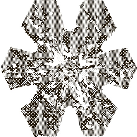 Decorative textured snowflake consisting of pointsのイラスト素材