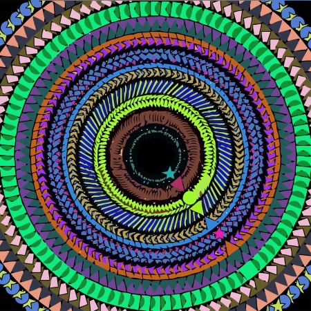 Concentric patterned texture in the form of square tilesのイラスト素材