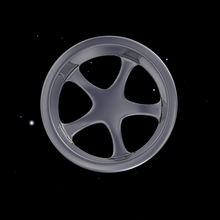Rim on the starry sky backgroundの写真素材