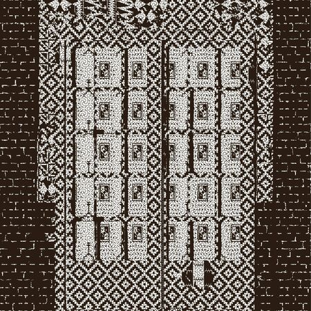 Seamless patterned texture in the form of square tilesのイラスト素材