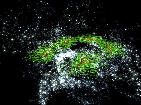 Mysterious giant plant in a distant galaxyの写真素材