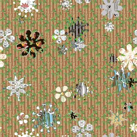 Seamless patterned texture in the form of square tilesのイラスト素材