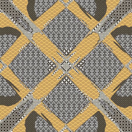 Seamless patterned texture in the form of square tilesのイラスト素材
