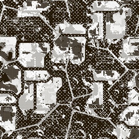 Seamless patterned texture in the form of square tilesのイラスト素材