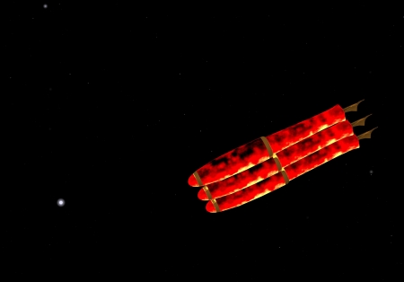 Fantastic scenery object against the starry sky,の写真素材