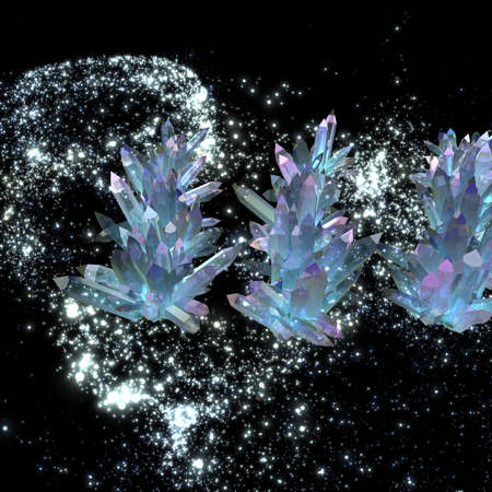 Fantastic background decoration with unknown crystalsの写真素材