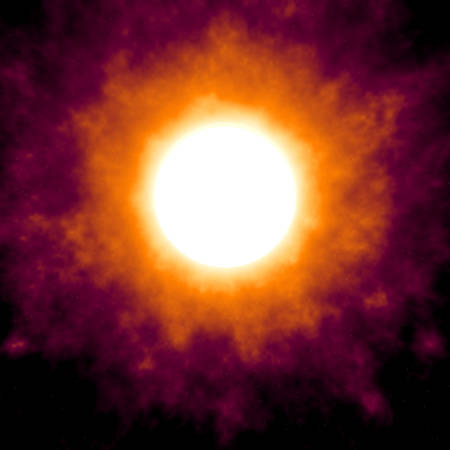 Glowing unknown object in a distant galaxyの写真素材