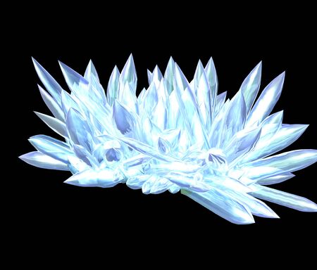 Artificially simulated crystals on a black backgroundの写真素材