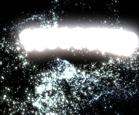 The bright glowing object in a fantastic galaxyの写真素材