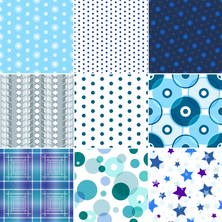 A set of seamless textures patterned in the form of square tilesのイラスト素材