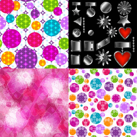 Ornate seamless texture in the form of square tilesのイラスト素材