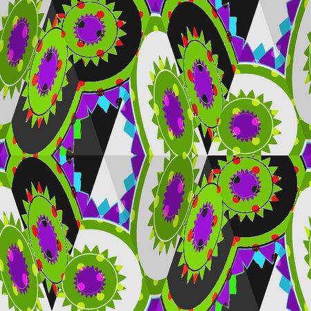 Ornate seamless texture in the form of square tilesのイラスト素材
