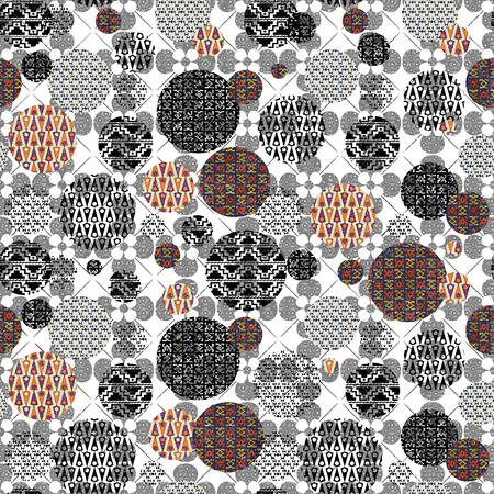 Ornate seamless texture in the form of square tilesのイラスト素材